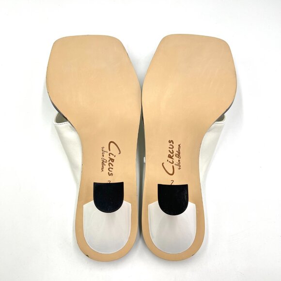 Circus NY Sam Edelman Size 7 Frances White Heels Mules Sandals Shoes - Picture 9 of 15